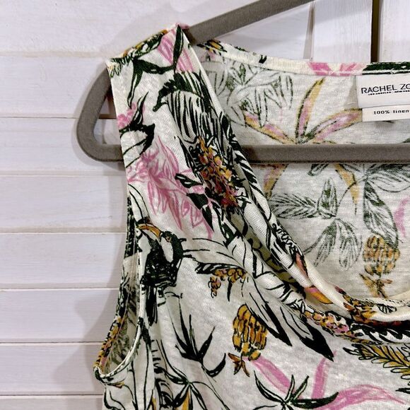 Rachel Zoe Linen Top Small Tropical Sleeveless NWOT - Picture 5 of 15